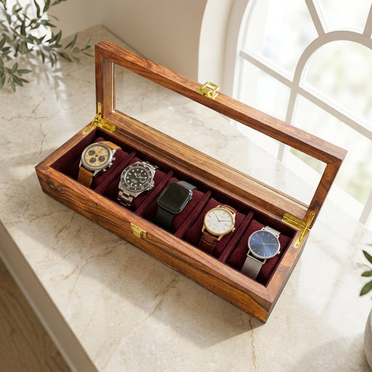 5 Watches – Golden Hinge – Glass Top