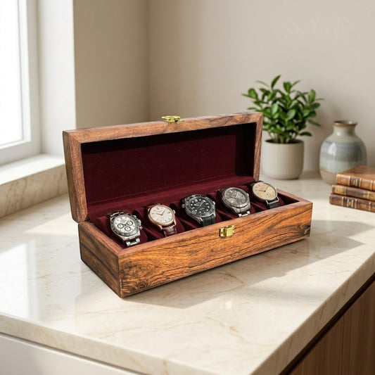 5 Watches – Plain – Wood Top