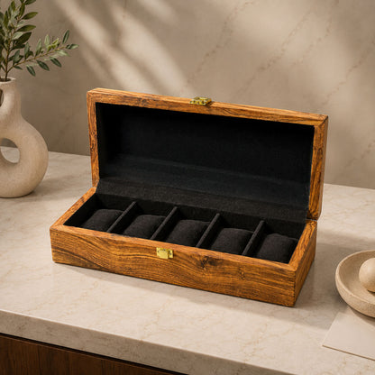 5 Watches – Plain – Wood Top – Black