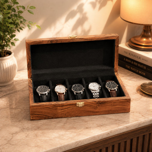 5 Watches – Plain – Wood Top – Black