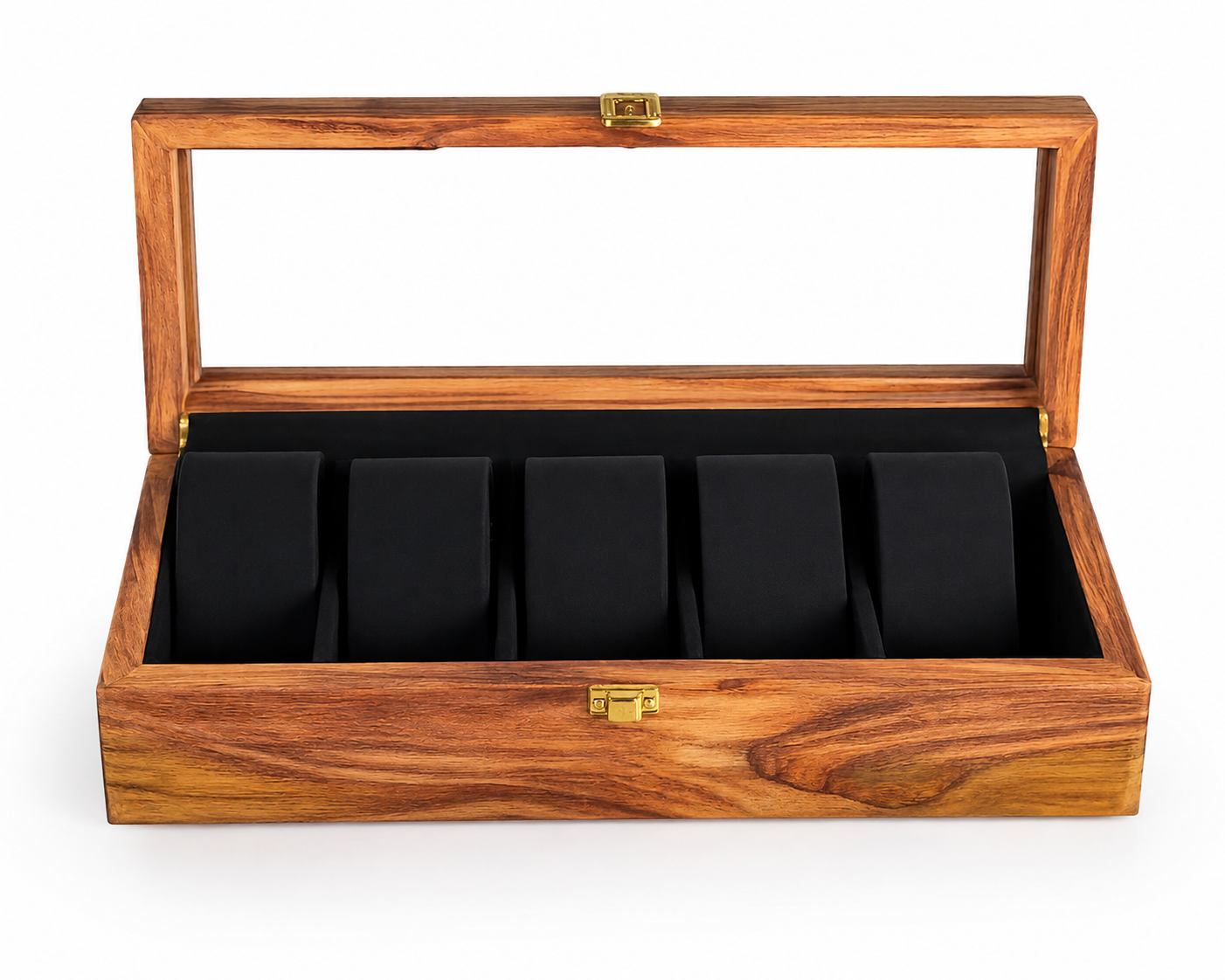 5 Watches – Plain – Glass Top – Black