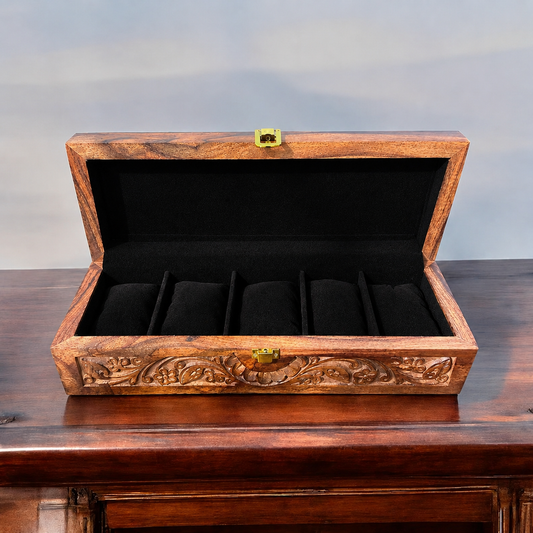 5 Watches – Carving – Wood Top –  Black