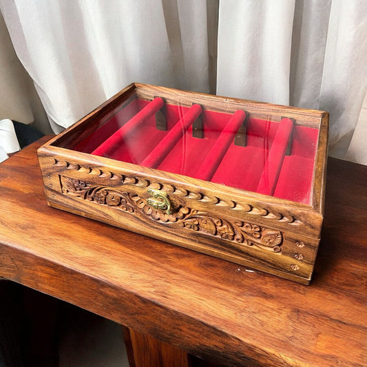 Bangle Box – Carving – Glass Top