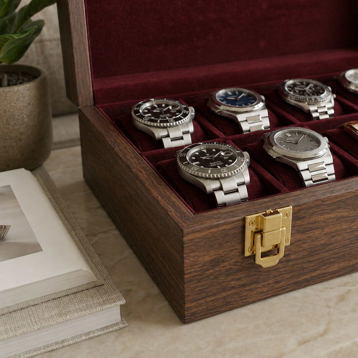 10 Watches – Plain – Wood Top