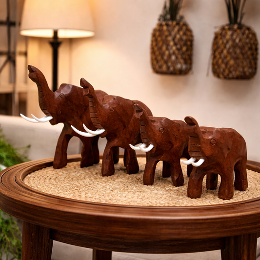 Set Of 4 Small Elephants
