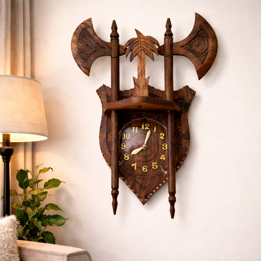 Wooden Axe Clock