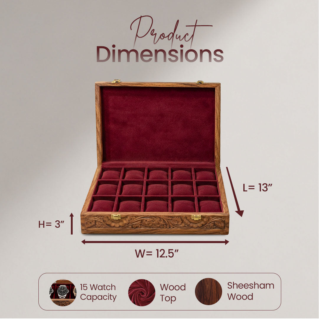 15 Watches – Carving – Wood Top