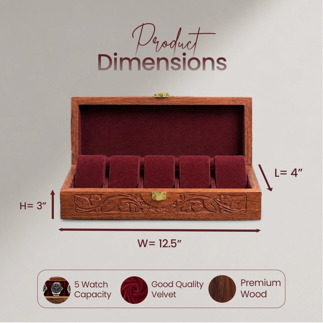 5 Watches – Carving – Wood Top – Hard Pillows