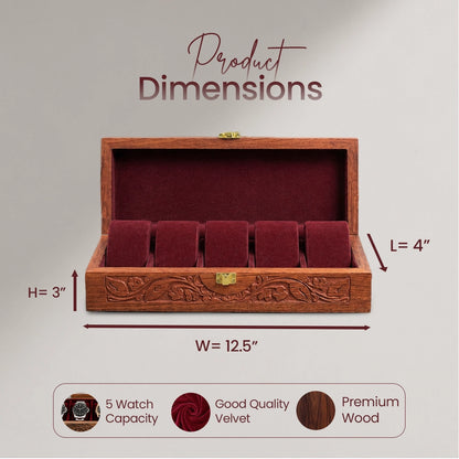 5 Watches – Carving – Wood Top – Hard Pillows