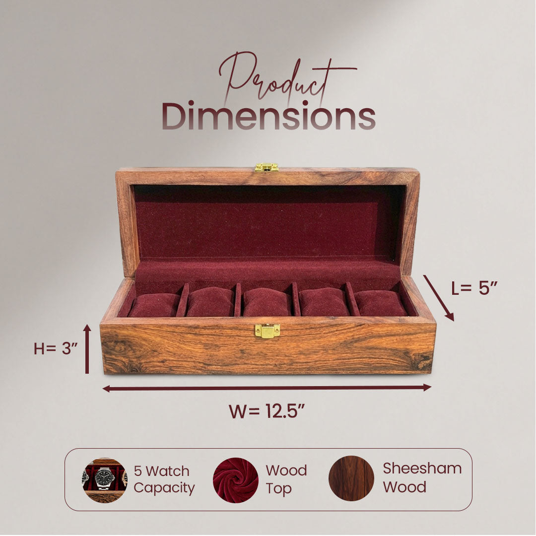 5 Watches – Plain – Wood Top