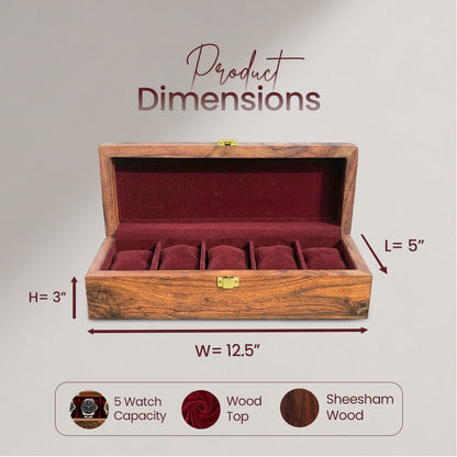 5 Watches – Plain – Wood Top