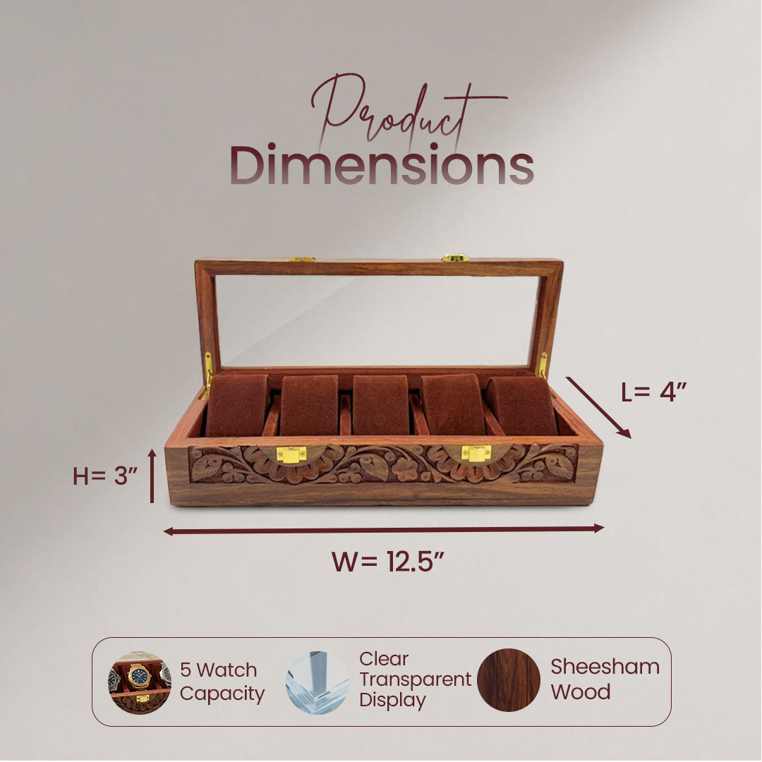 5 Watches – Glass Top – Premium Quality