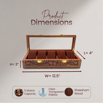 5 Watches – Glass Top – Premium Quality