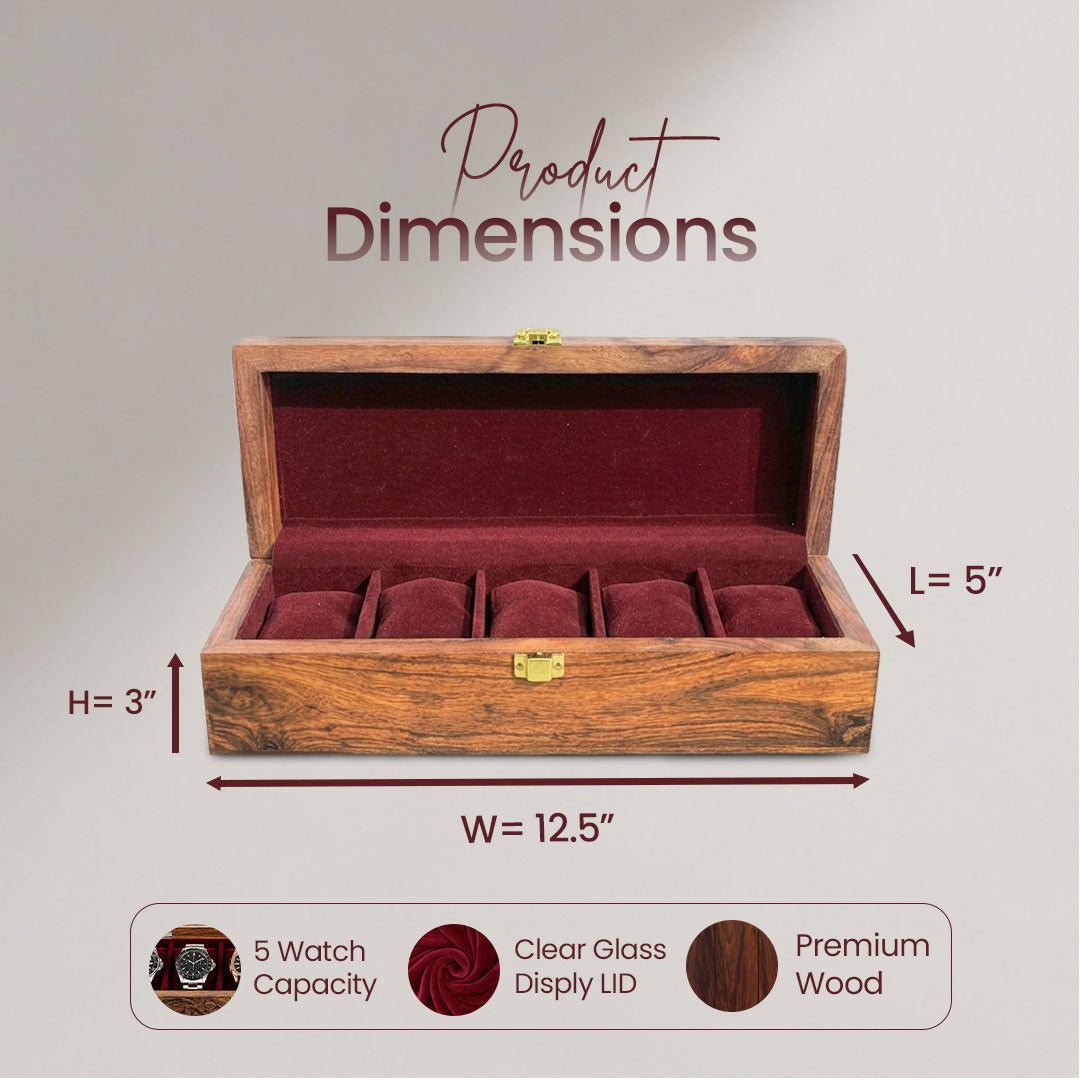 5 Watches – Plain – Wood Top