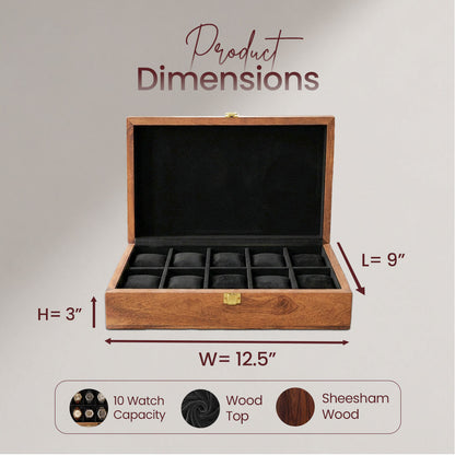10 Watches – Plain – Wood Top – Black