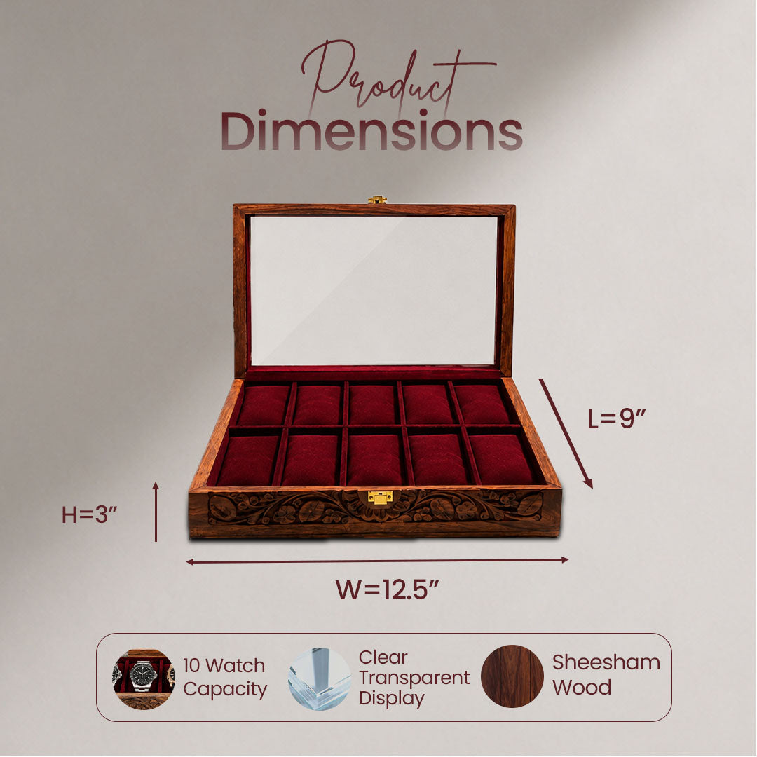10 Watches – Carving – Glass Top