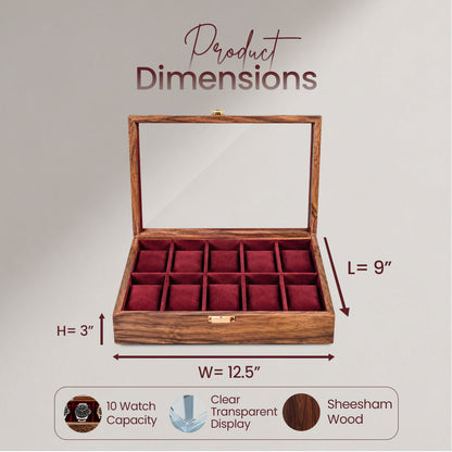 10 Watches – Plain – Glass Top