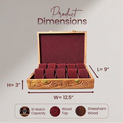 10 Watches – Carving – Wood Top – Hard Pillows