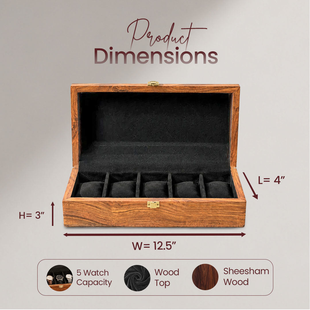 5 Watches – Plain – Wood Top – Black