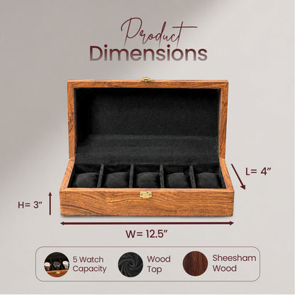 5 Watches – Plain – Wood Top – Black