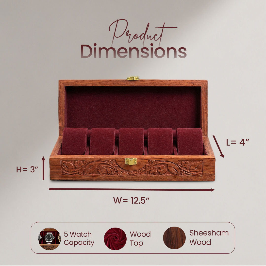5 Watches – Carving – Wood Top – Hard Pillows