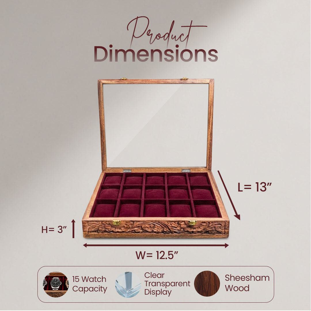 15 Watches – Carving – Glass Top