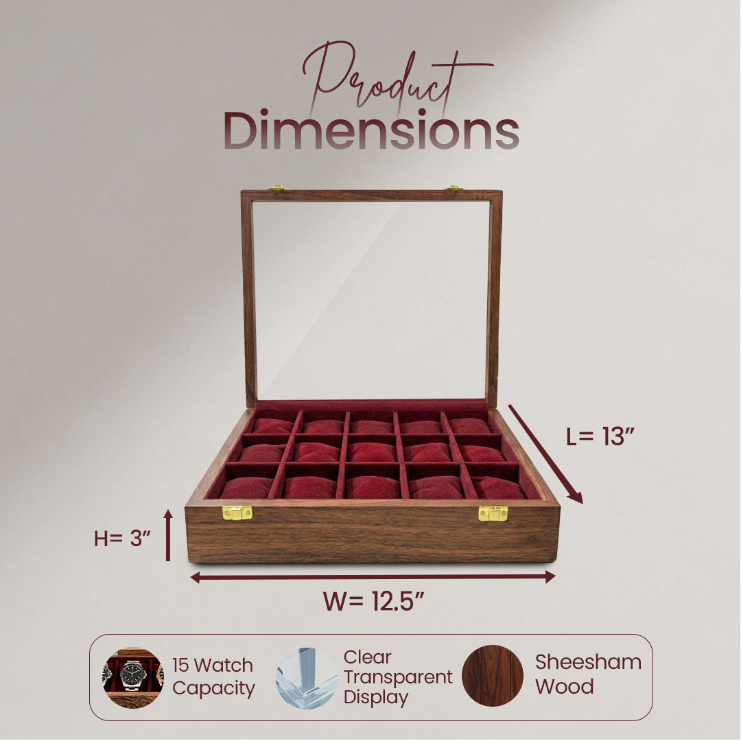 15 Watches – Plain – Glass Top