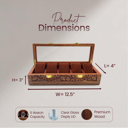 5 Watches – Glass Top – Premium Quality