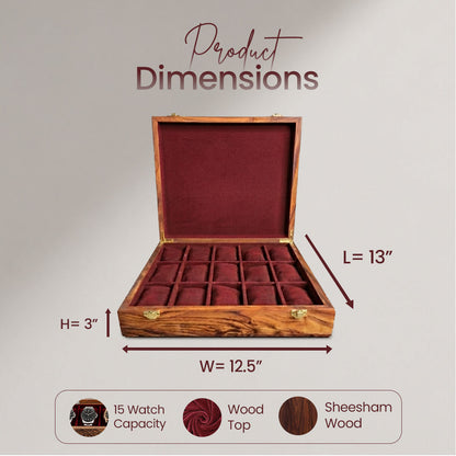 15 Watches – Golden Hinge – Wood Top