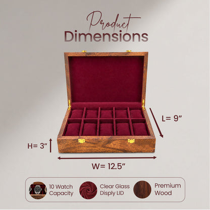 10 Watches – Golden Hinge – Wood Top