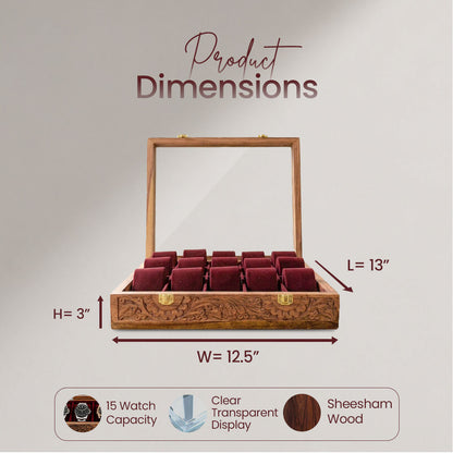 15 Watches – Carving – Glass Top – Hard Pillows