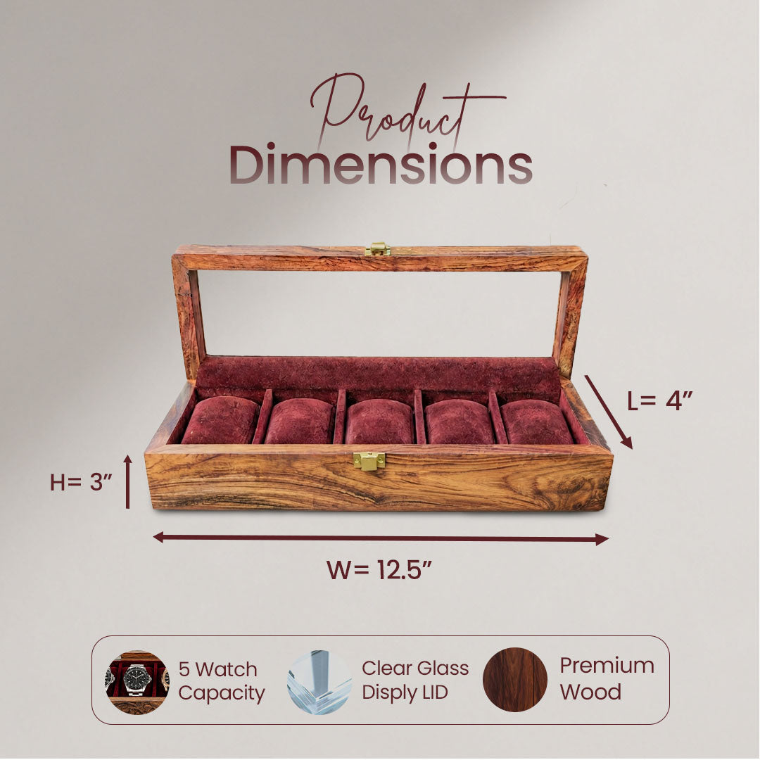 5 Watches – Plain – Glass Top