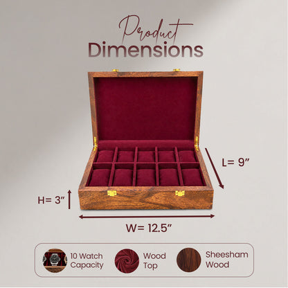 10 Watches – Golden Hinge – Wood Top
