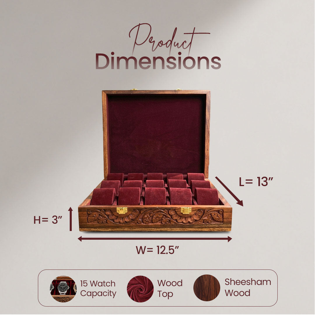 15 Watches – Carving – Wood Top – Hard Pillows