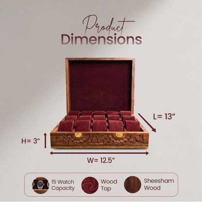 15 Watches – Carving – Wood Top – Hard Pillows