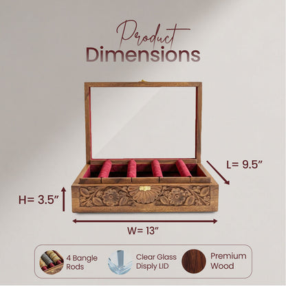 Bangle Box – Carving – Glass Top