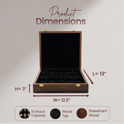 15 Watches – Plain – Wood Top – Black