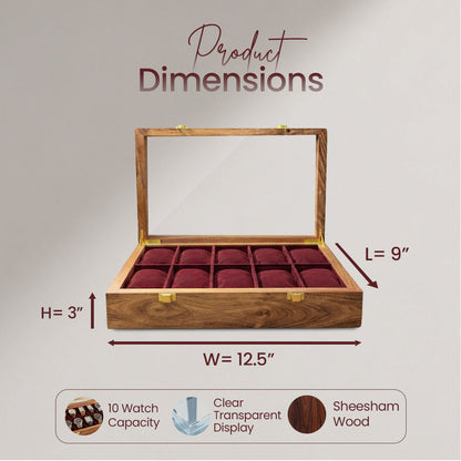 10 Watches – Golden Hinge – Glass Top