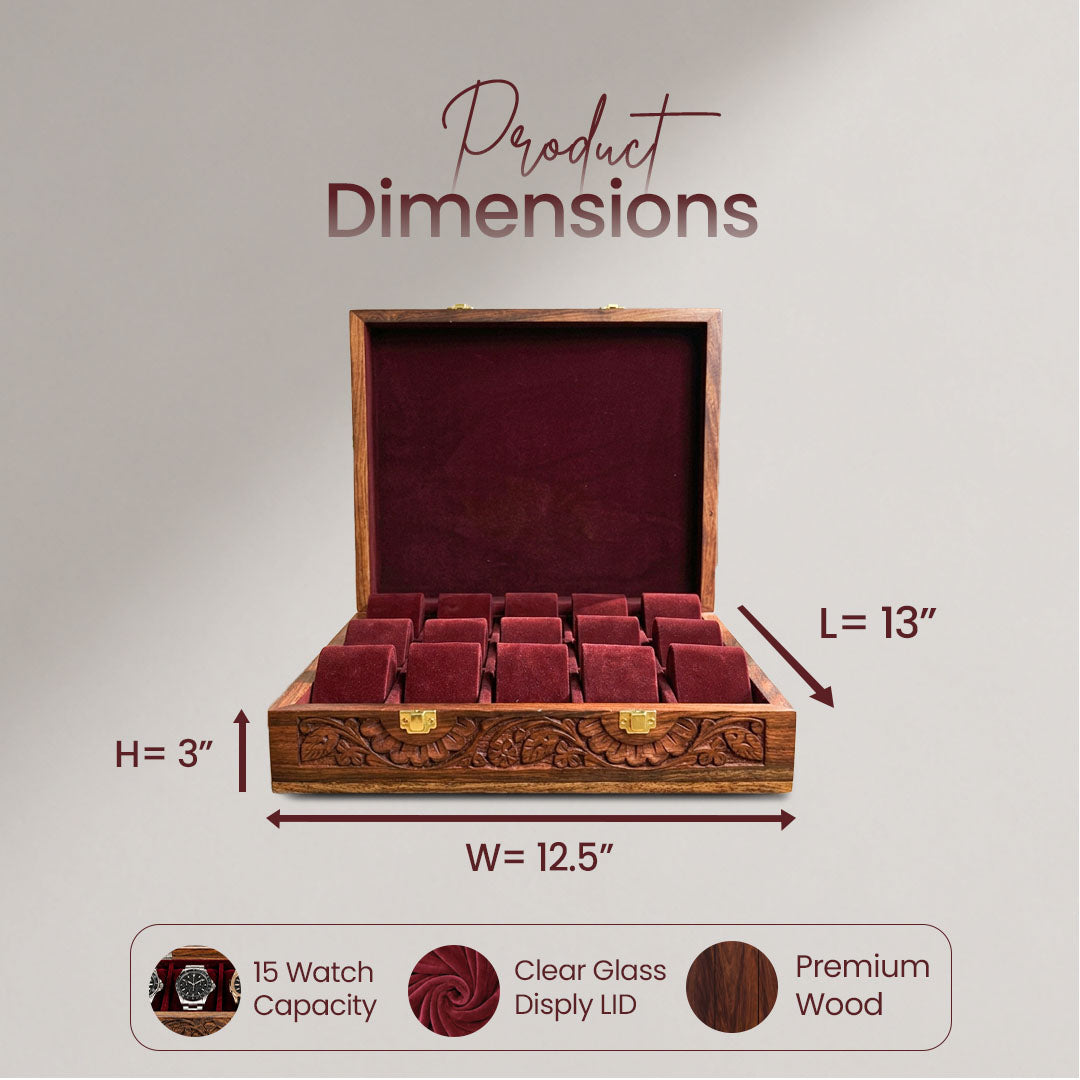 15 Watches – Carving – Wood Top – Hard Pillows