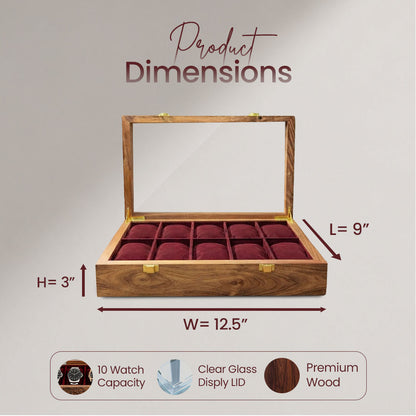 10 Watches – Golden Hinge – Glass Top