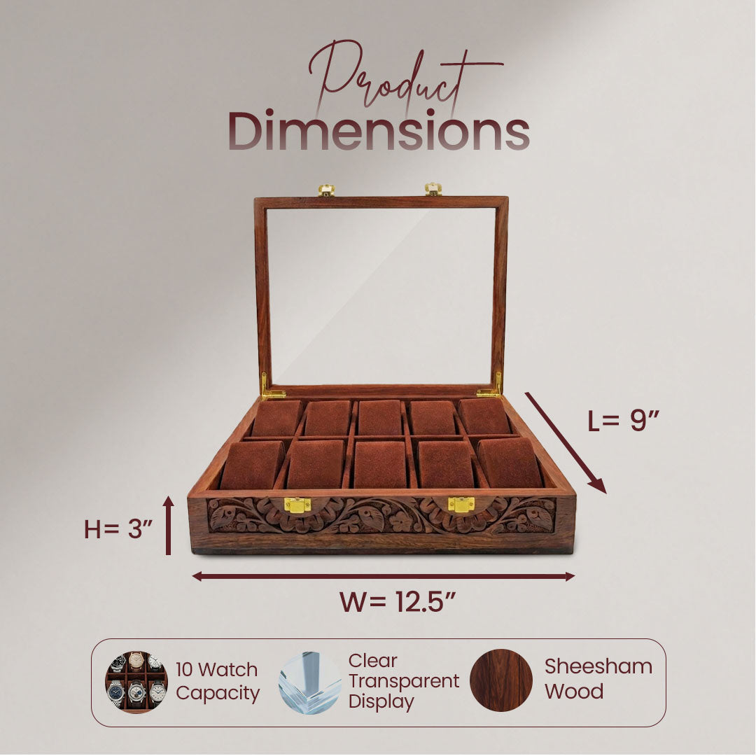 10 Watches – Glass Top – Premium Quality