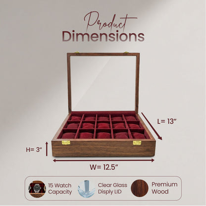 15 Watches – Plain – Glass Top