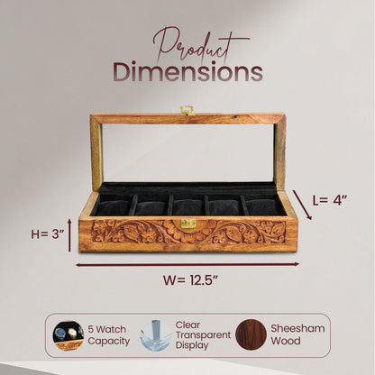 5 Watches – Carving – Glass Top – Black