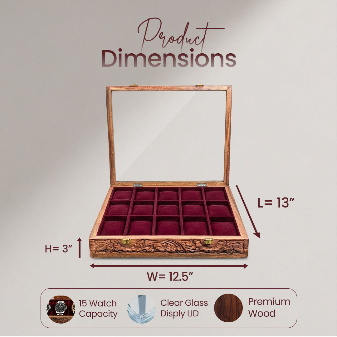 15 Watches – Carving – Glass Top