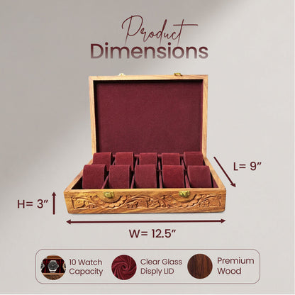 10 Watches – Carving – Wood Top – Hard Pillows
