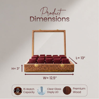 15 Watches – Carving – Glass Top – Hard Pillows