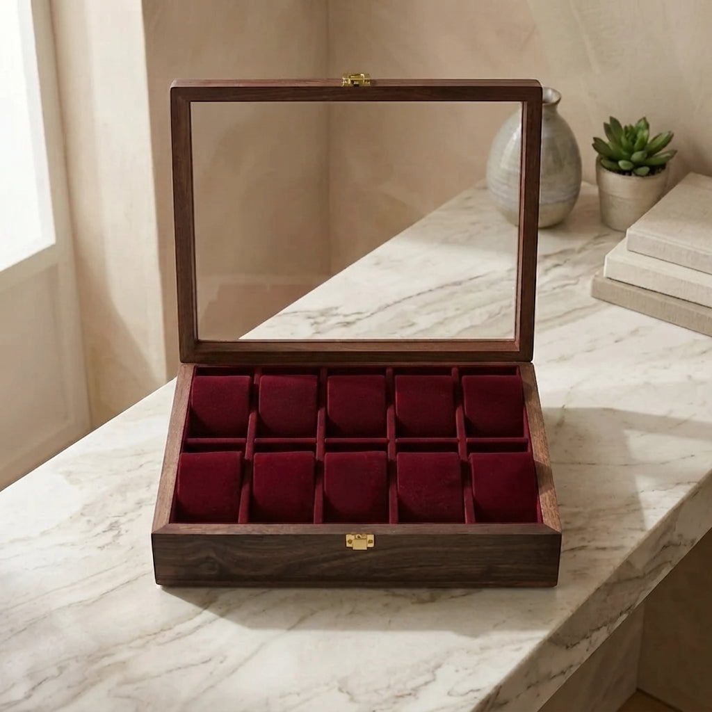 10 Watches – Plain – Glass Top