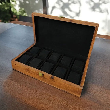 10 Watches – Plain – Wood Top – Black