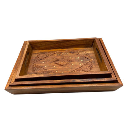 Set Of 3 Trays – Carving