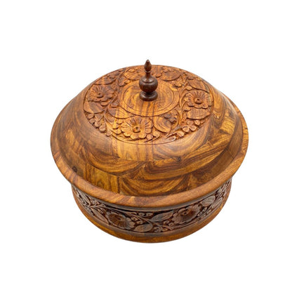 Wooden Hotpot – Carving Work – Steel Bowl